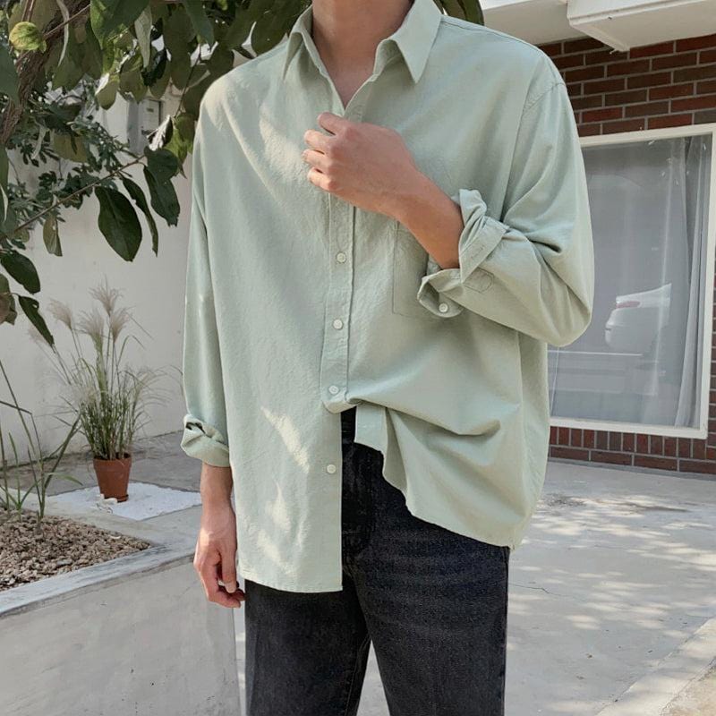 "BASIC COTTON" COLLAR SHIRT