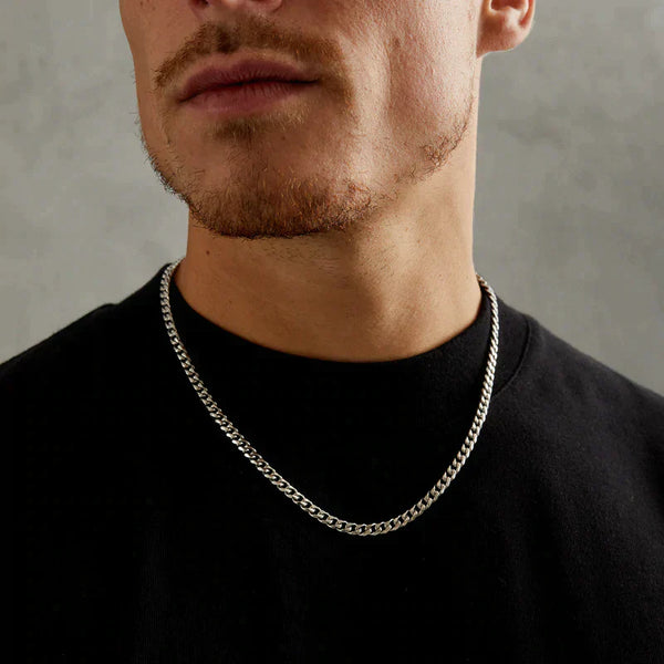 5mm Cuban Chain Solid White Gold Masi n Premium Jewelry