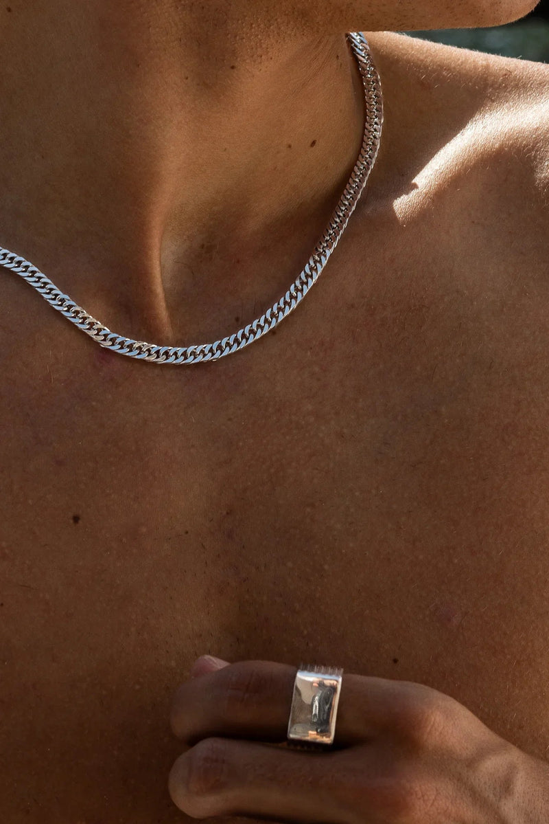 5MM CUBAN CHAIN - WHITE GOLD