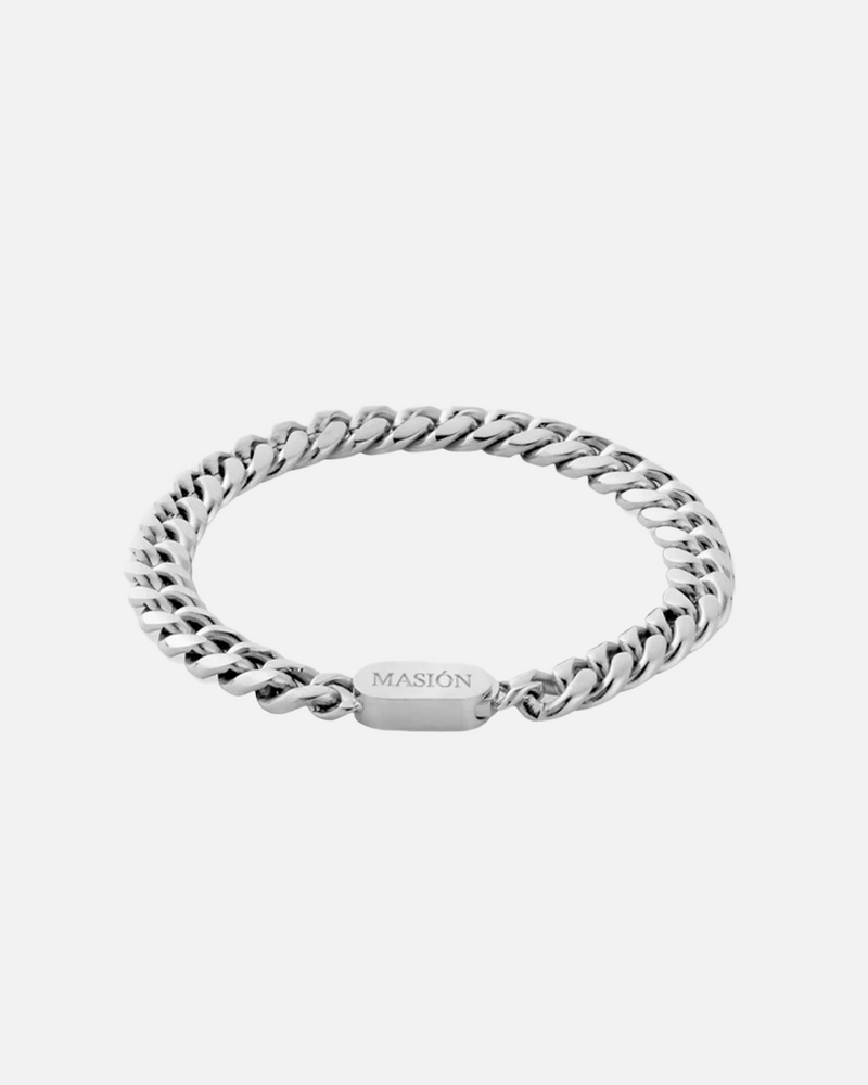 "CUBAN" 8MM BRACELET - WHITE GOLD