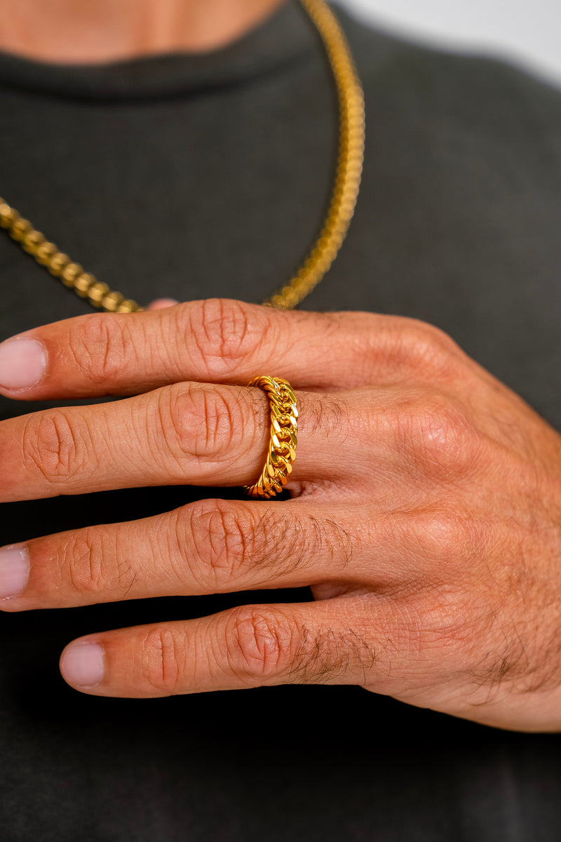 CUBAN LINK RING - GOLD