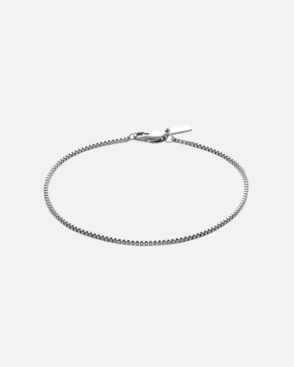 "BOX" CHAIN BRACELET - WHITE GOLD