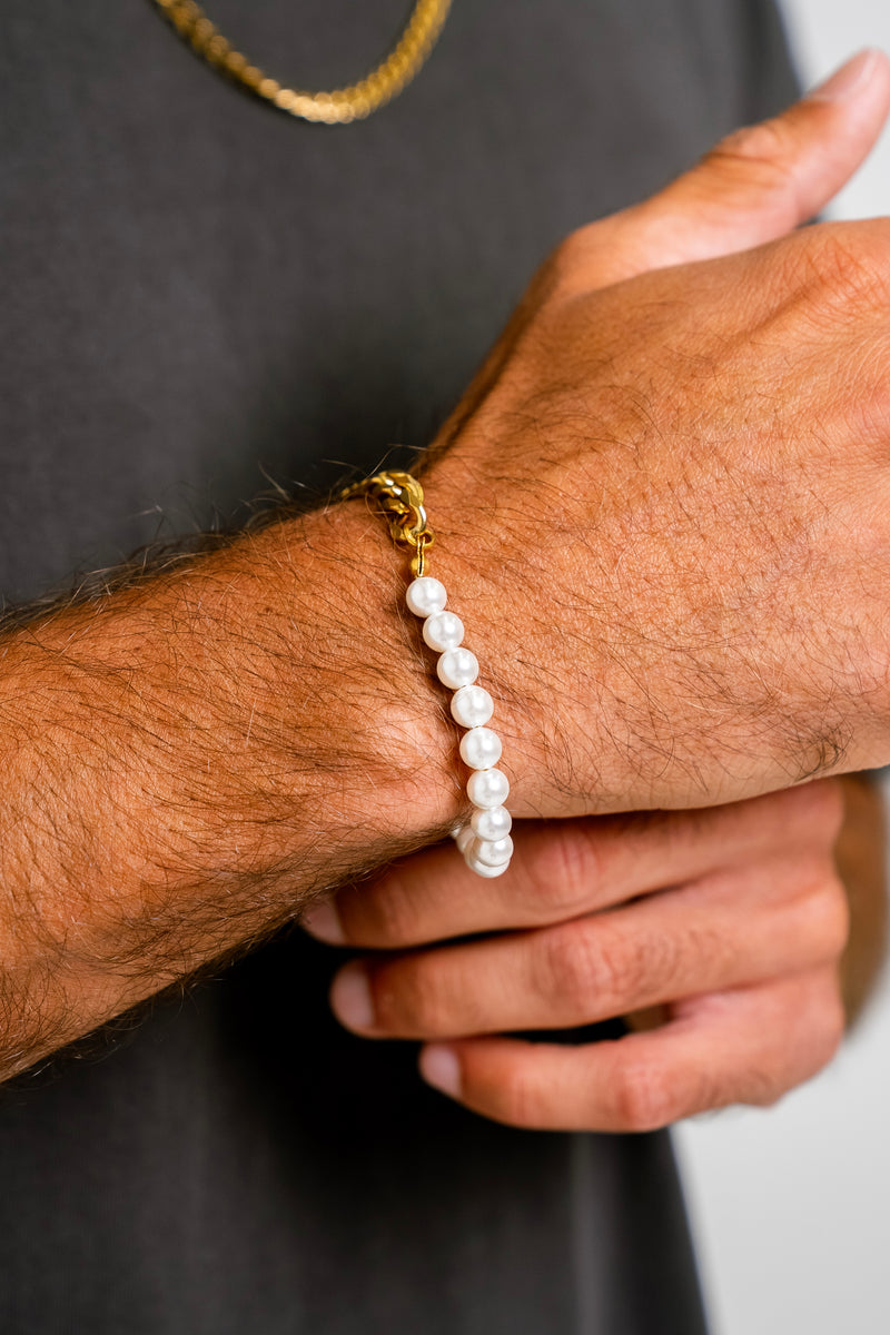 CUBAN PEARL BRACELET - GOLD