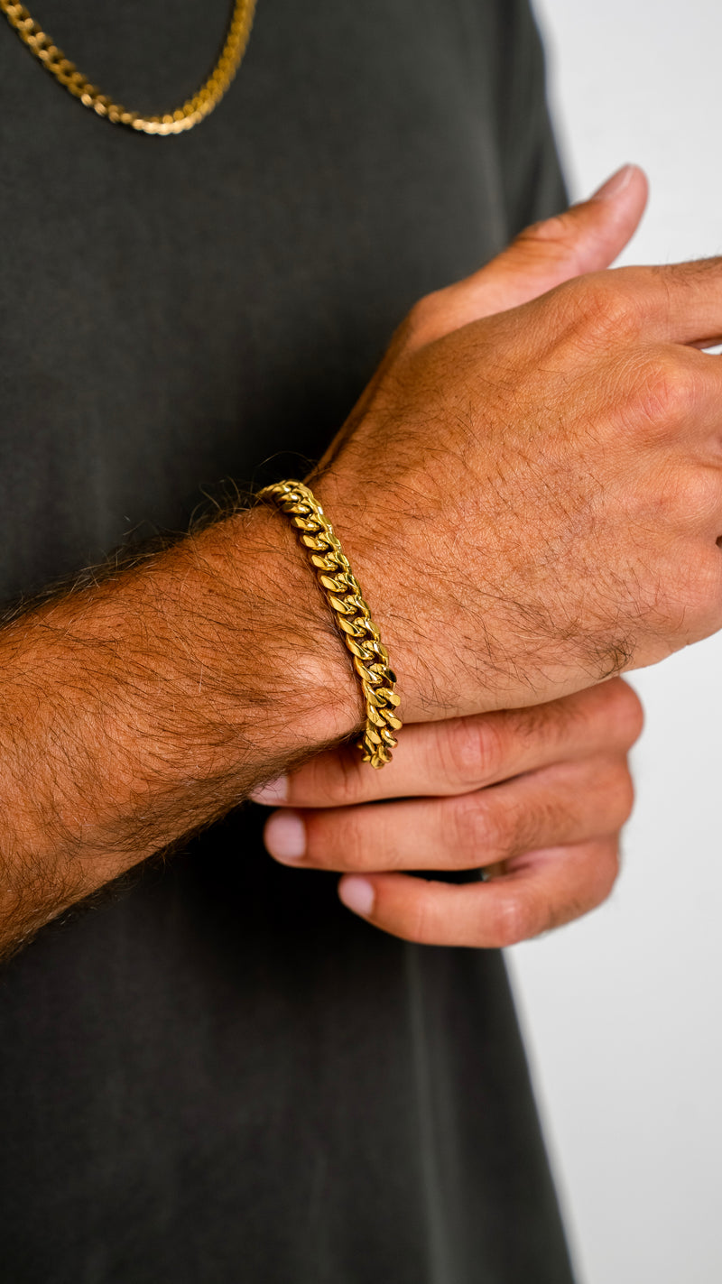 CUBAN 8MM BRACELET - GOLD