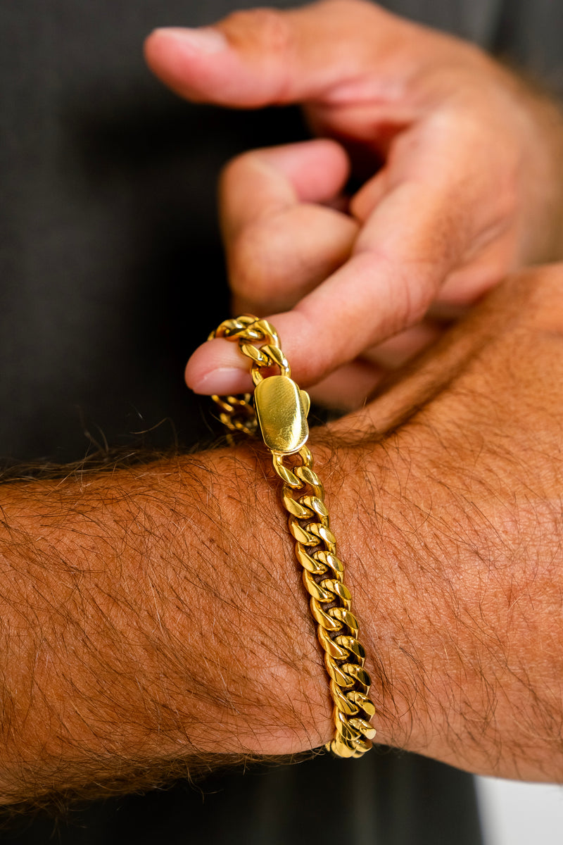 CUBAN 8MM BRACELET - GOLD