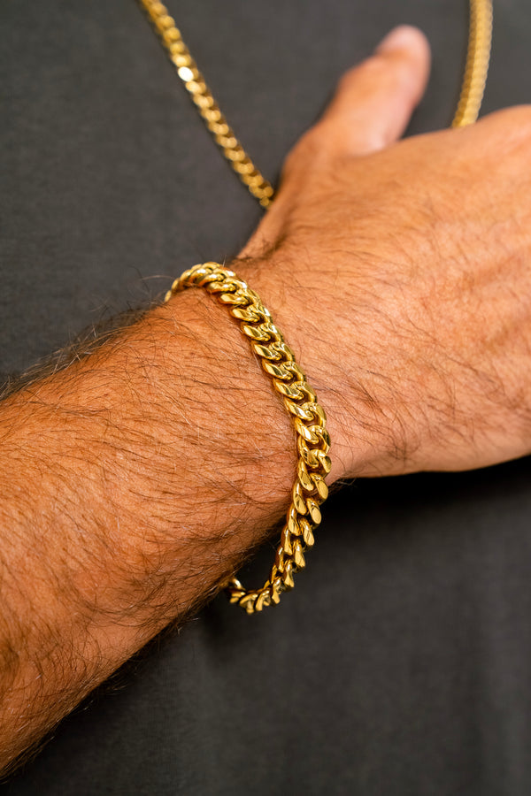 CUBAN 8MM BRACELET - GOLD