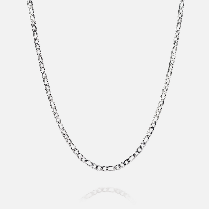 3MM FIGARO CHAIN - WHITE GOLD