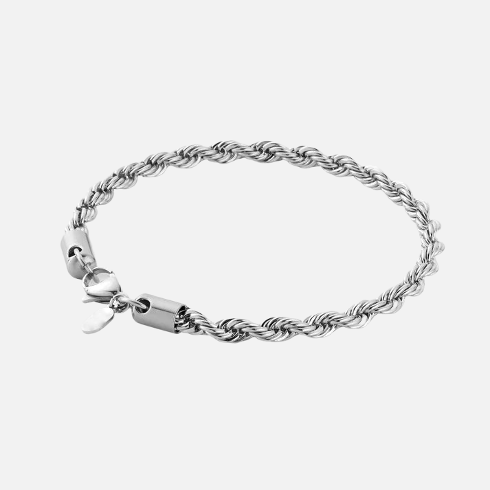 "ROPE" 5MM BRACELET - WHITE GOLD