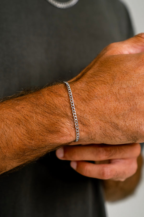 CUBAN 5MM BRACELET - WHITE GOLD