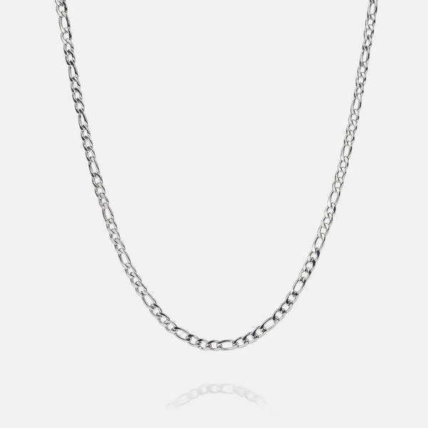 3MM FIGARO CHAIN - WHITE GOLD