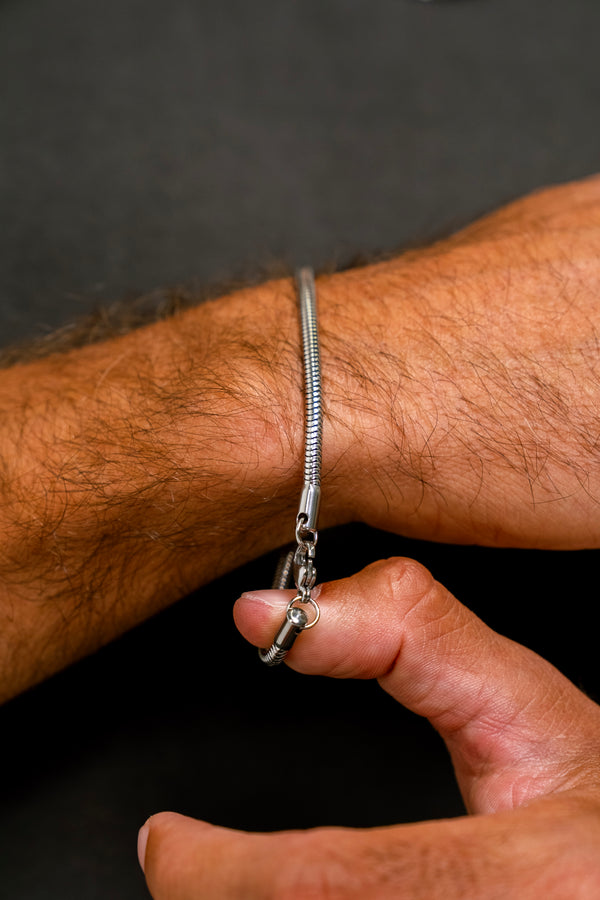 SNAKE CHAIN BRACELET - WHITE GOLD