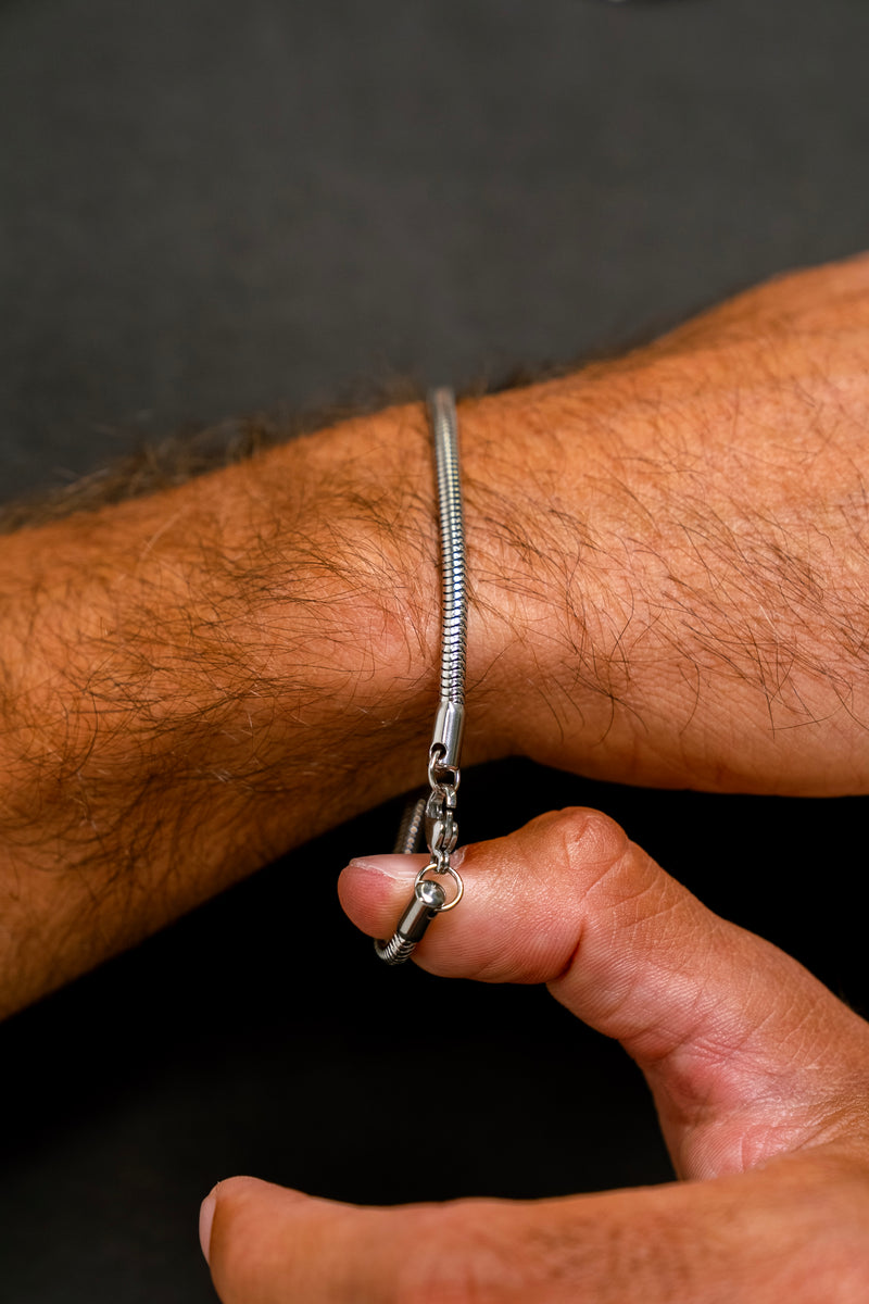 SNAKE CHAIN BRACELET - WHITE GOLD