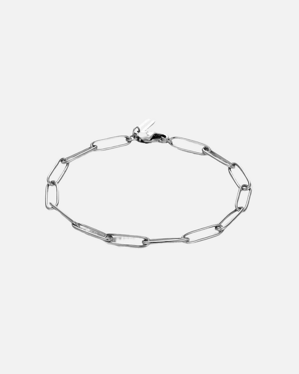 "PAPERCLIP" CHAIN BRACELET - WHITE GOLD