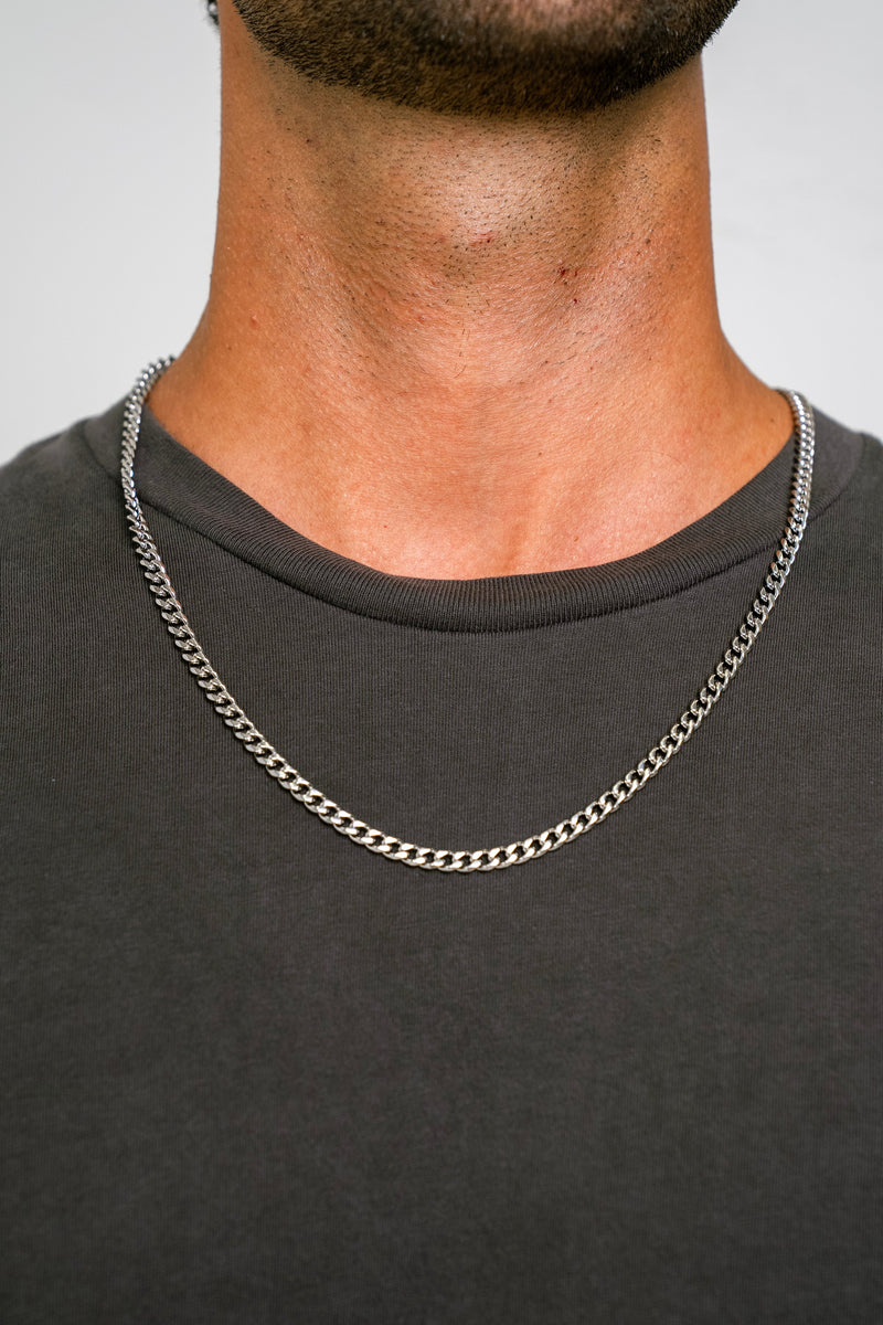 3MM CUBAN CHAIN - WHITE GOLD