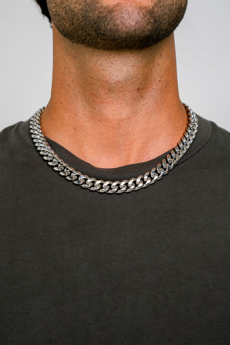 CUBAN 8MM CHAIN - WHITE GOLD