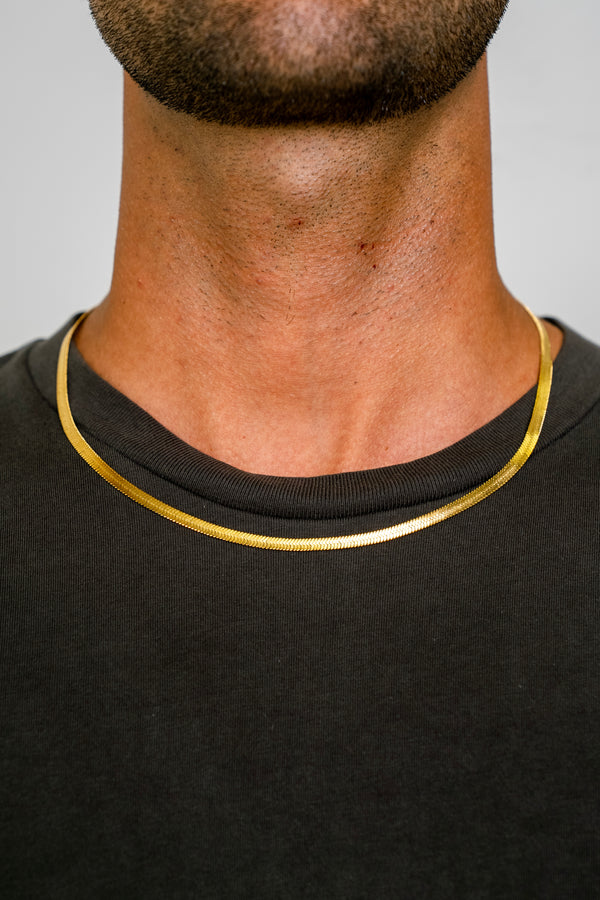 HERRINGBONE 4MM CHAIN - GOLD