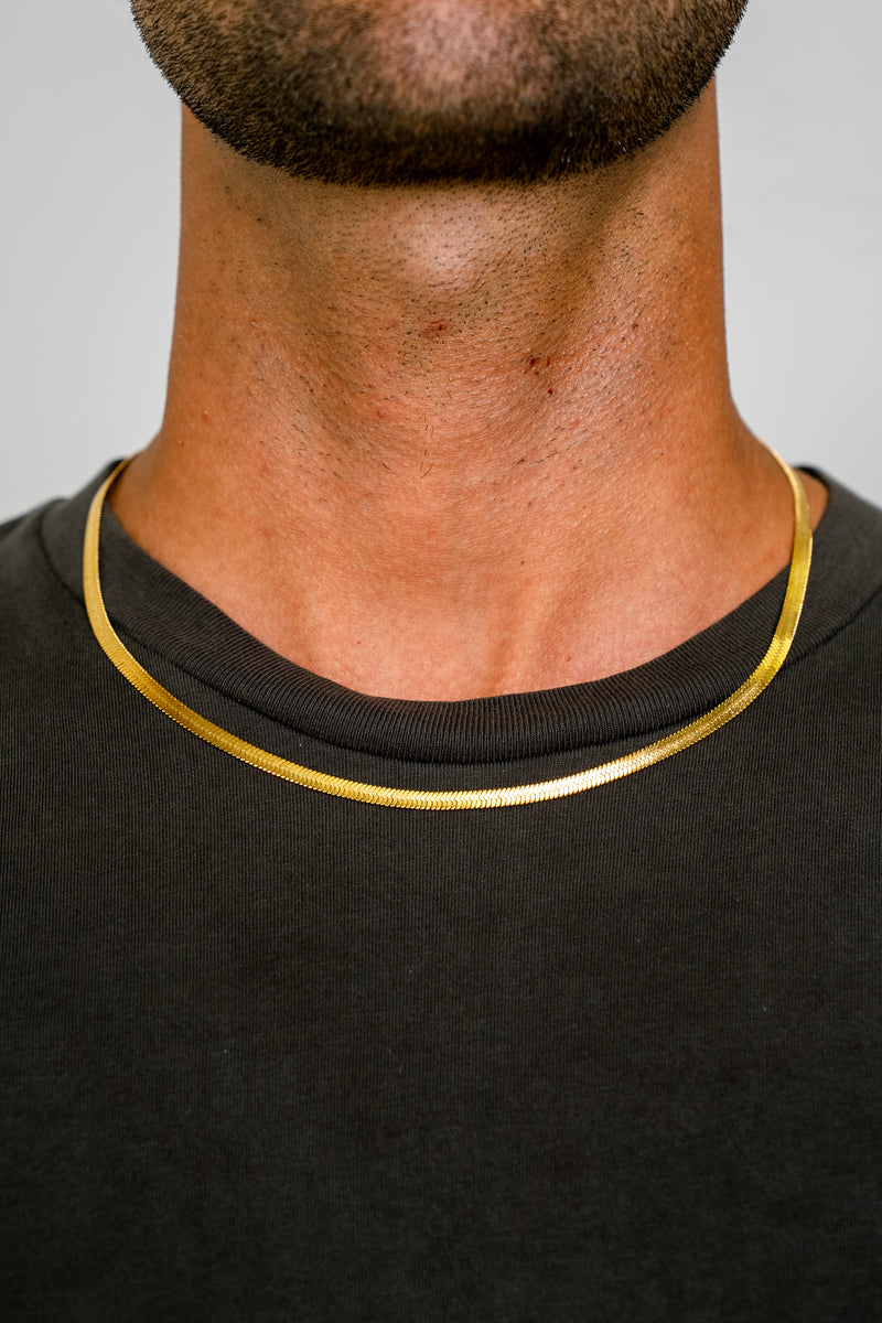 4MM HERRINGBONE CHAIN - GOLD