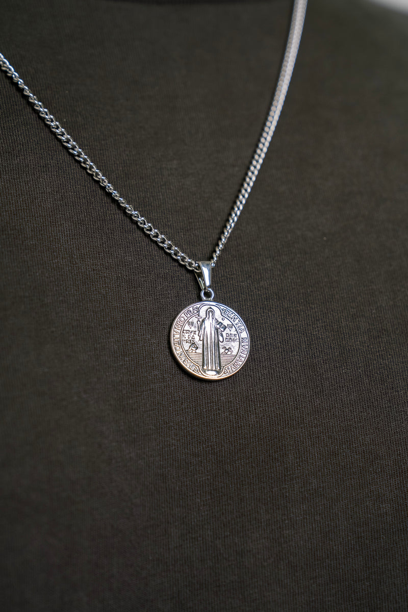 "ST BENEDICT" PENDANT - WHITE GOLD