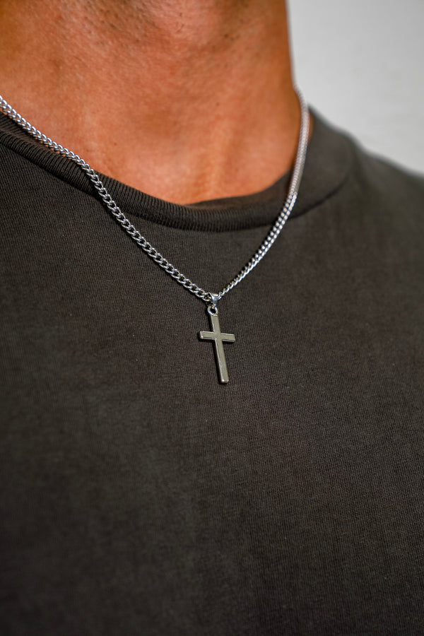 "CROSS" PENDANT - WHITE GOLD