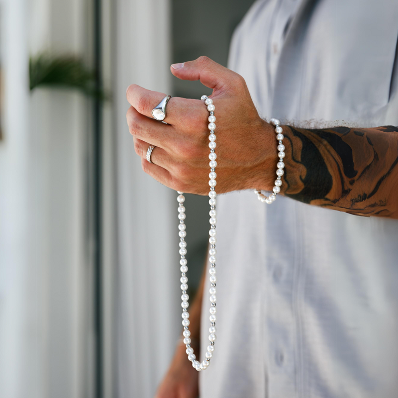 "ARGENT" 6MM PEARL NECKLACE - WHITE GOLD