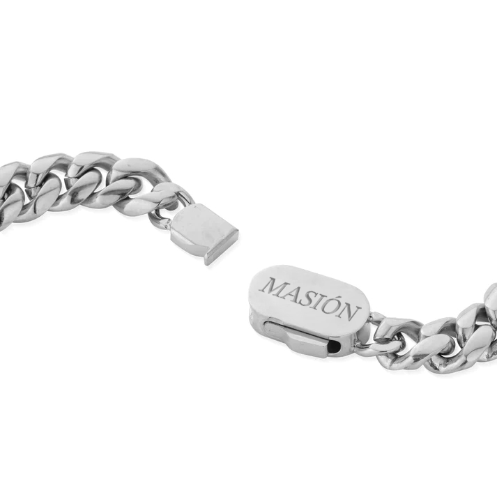 "CUBAN" 8MM BRACELET - WHITE GOLD