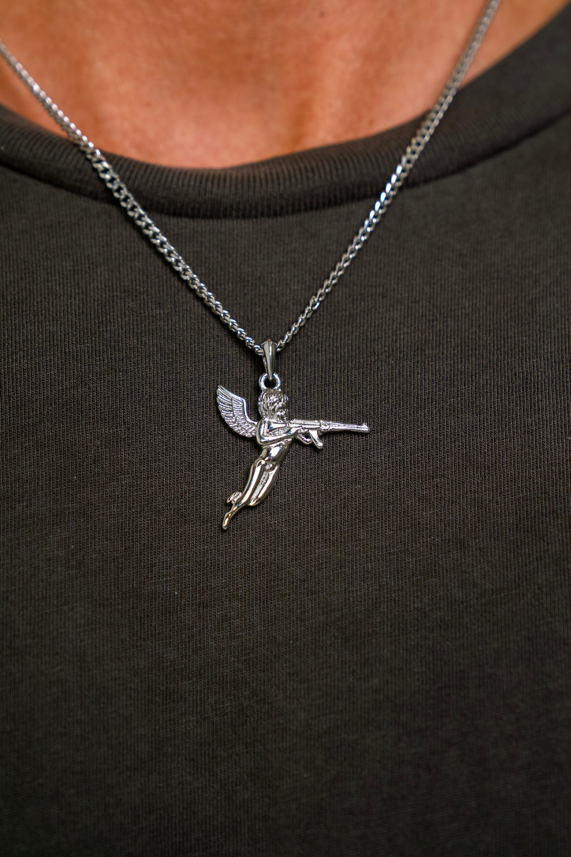 "CUPID'S REVENGE" PENDANT - WHITE GOLD