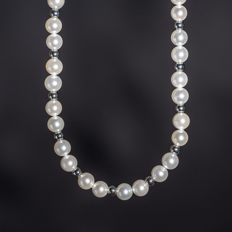 "ARGENT" 6MM PEARL NECKLACE - WHITE GOLD