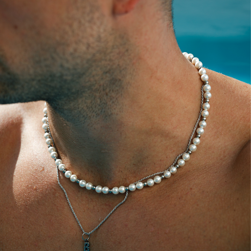 "ARGENT" 6MM PEARL NECKLACE - WHITE GOLD