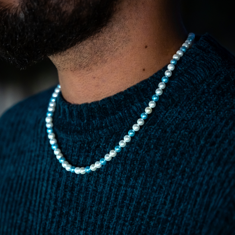 "BLEUE" 5MM PEARL CHAIN