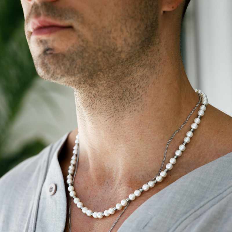 "ARGENT" 6MM PEARL NECKLACE - WHITE GOLD