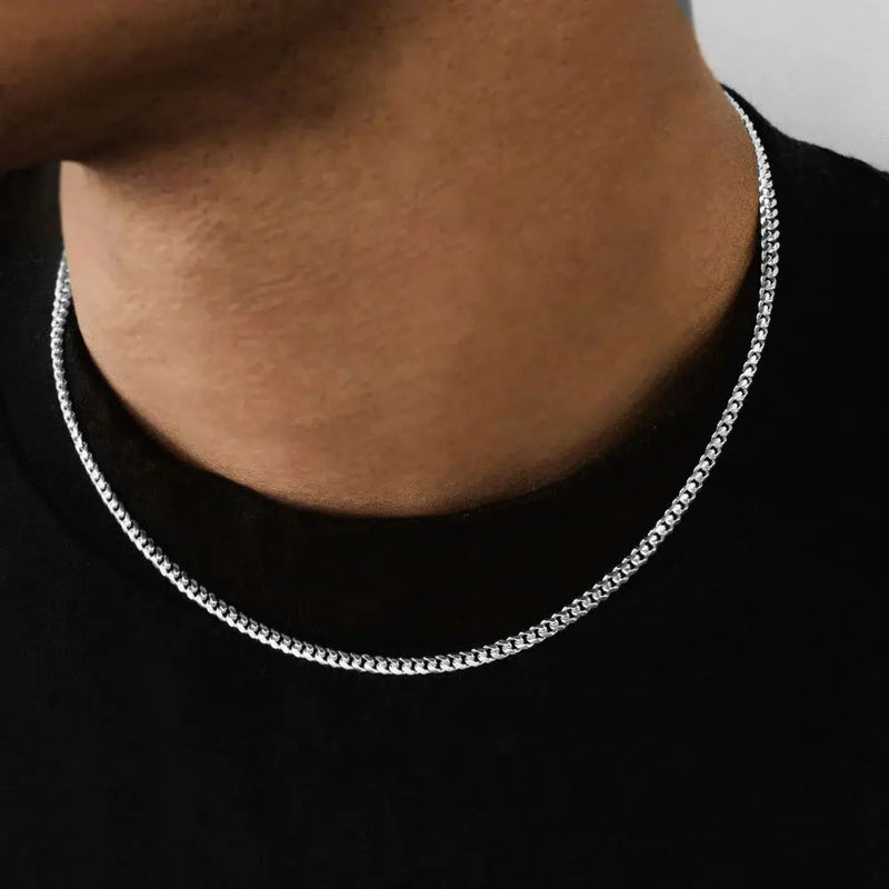 3MM CUBAN CHAIN - WHITE GOLD