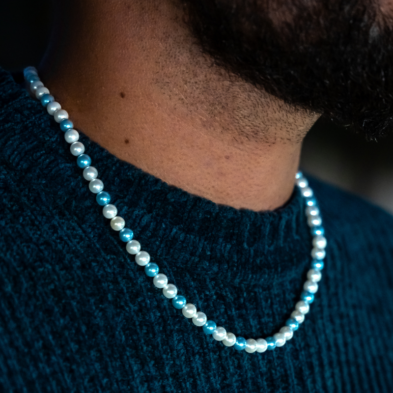 "BLEUE" 5MM PEARL CHAIN