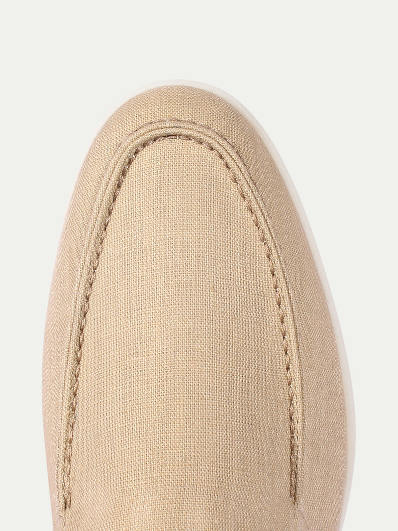 "Beige" - Linen Yacht Loafers