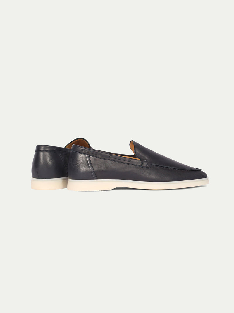 "Navy" - Leather Yacht Loafers