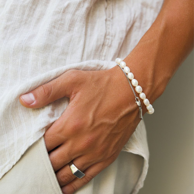 BOX CHAIN BRACELET - WHITE GOLD