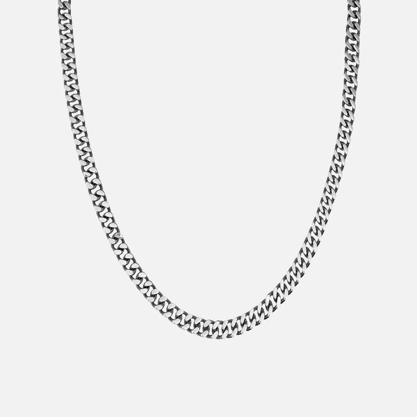 8MM CUBAN CHAIN - WHITE GOLD