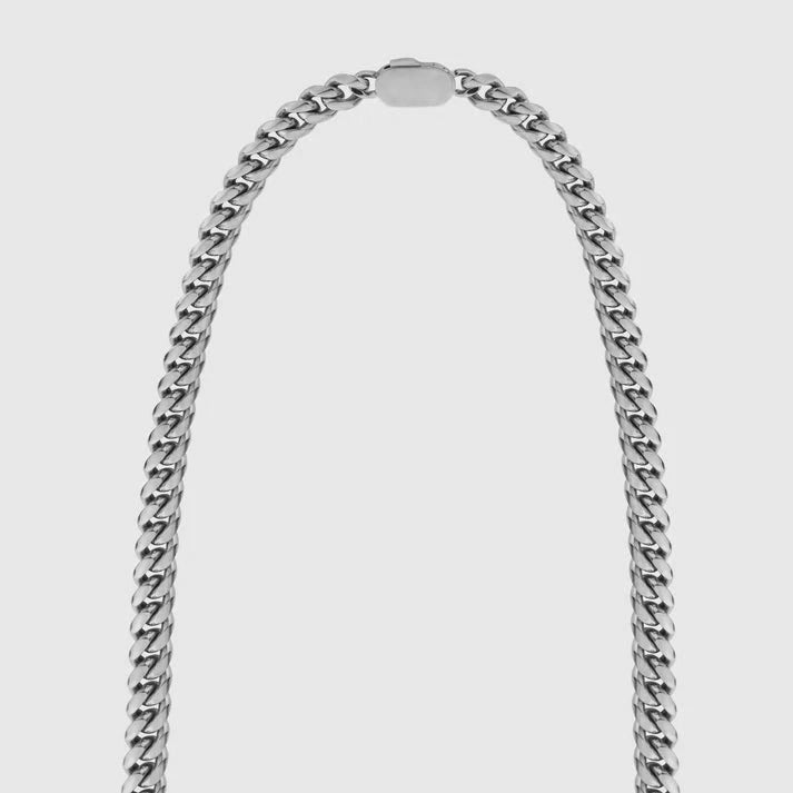 8MM CUBAN CHAIN - WHITE GOLD