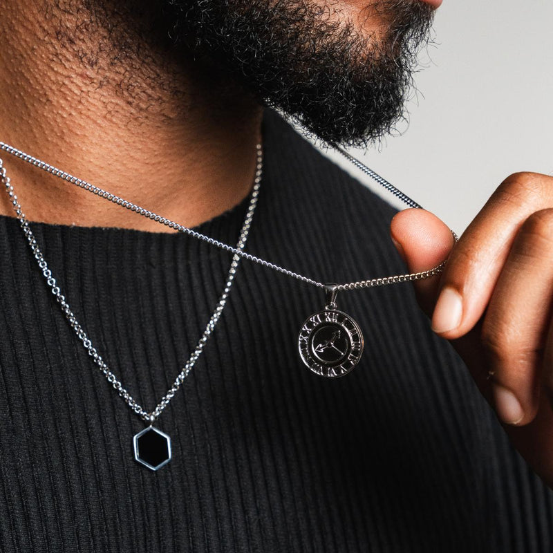 "MALÉFICE" ONYX PENDANT - WHITE GOLD