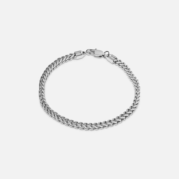 FRANCO 3MM BRACELET - WHITE GOLD