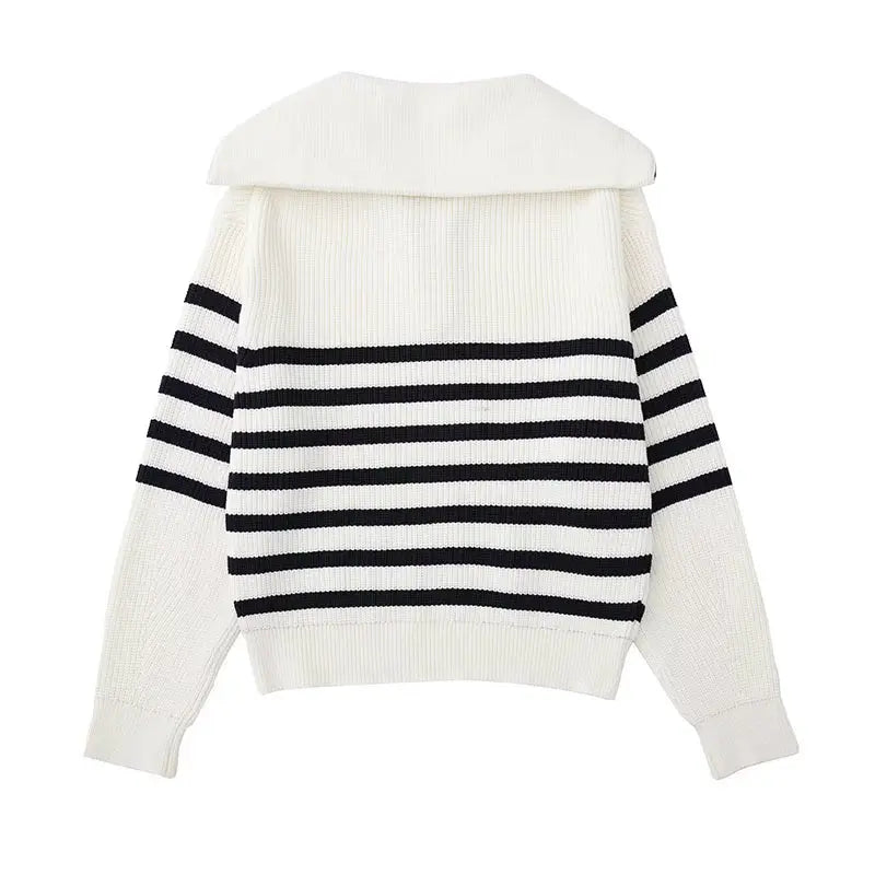 "STRIPED" - ZIP UP SWEATER