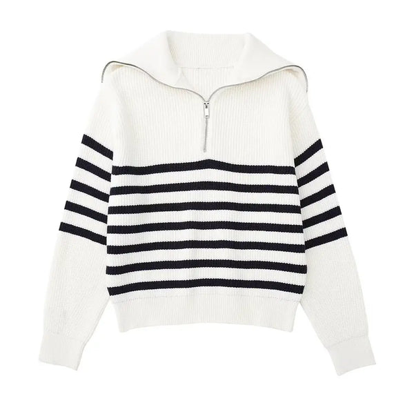 "STRIPED" - ZIP UP SWEATER