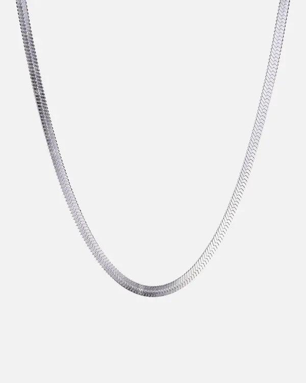 HERRINGBONE 4MM CHAIN - WHITE GOLD