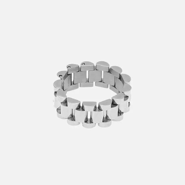 "MONTRE" LINK RING - WHITE GOLD