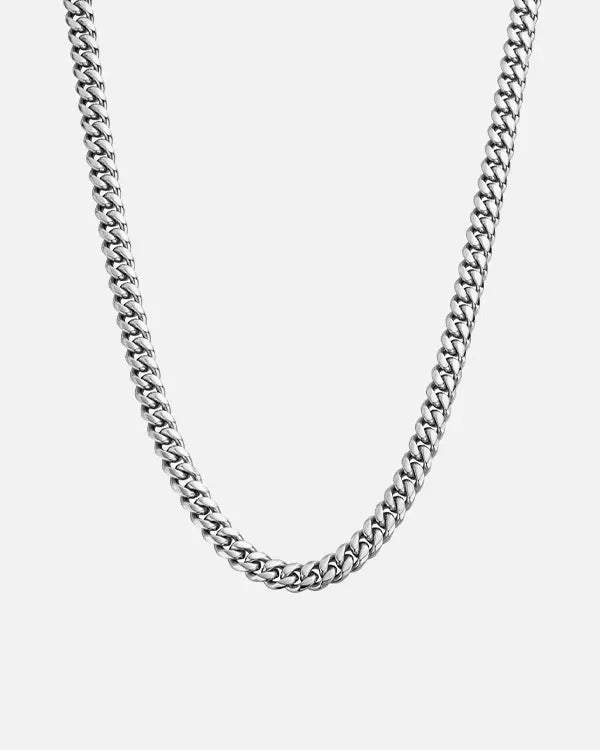 CUBAN 8MM CHAIN - WHITE GOLD