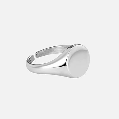 "TURI" SIGNET RING - WHITE GOLD