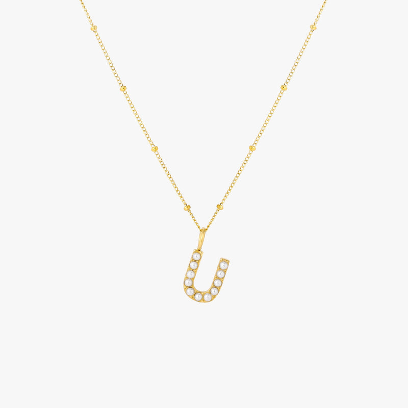 Pearl Initial Necklace