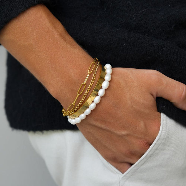 "PAPERCLIP" CHAIN BRACELET - GOLD