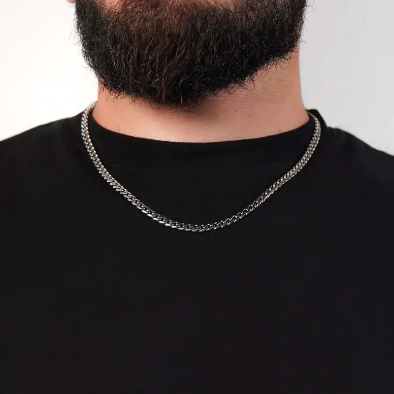 CUBAN 5MM CHAIN - WHITE GOLD