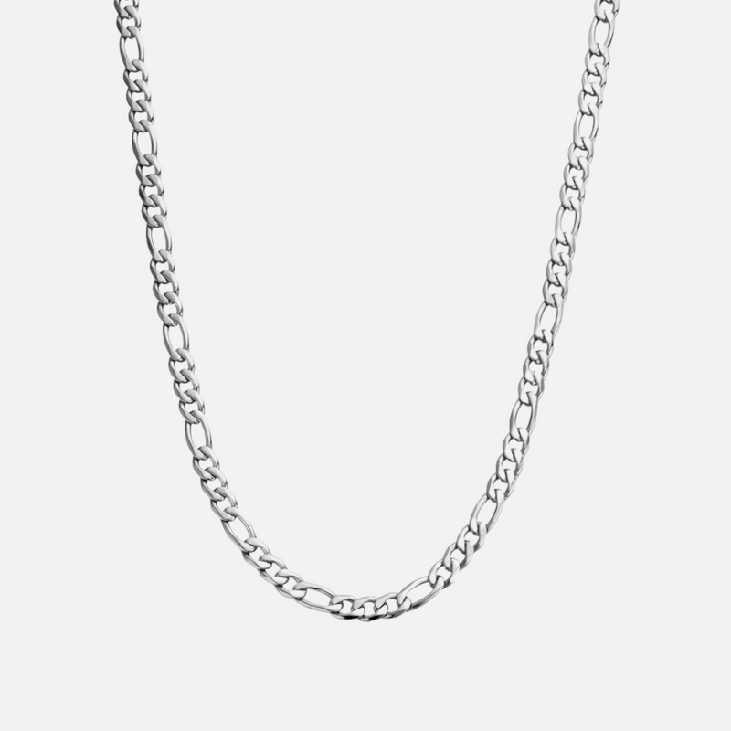 5MM FIGARO CHAIN - WHITE GOLD