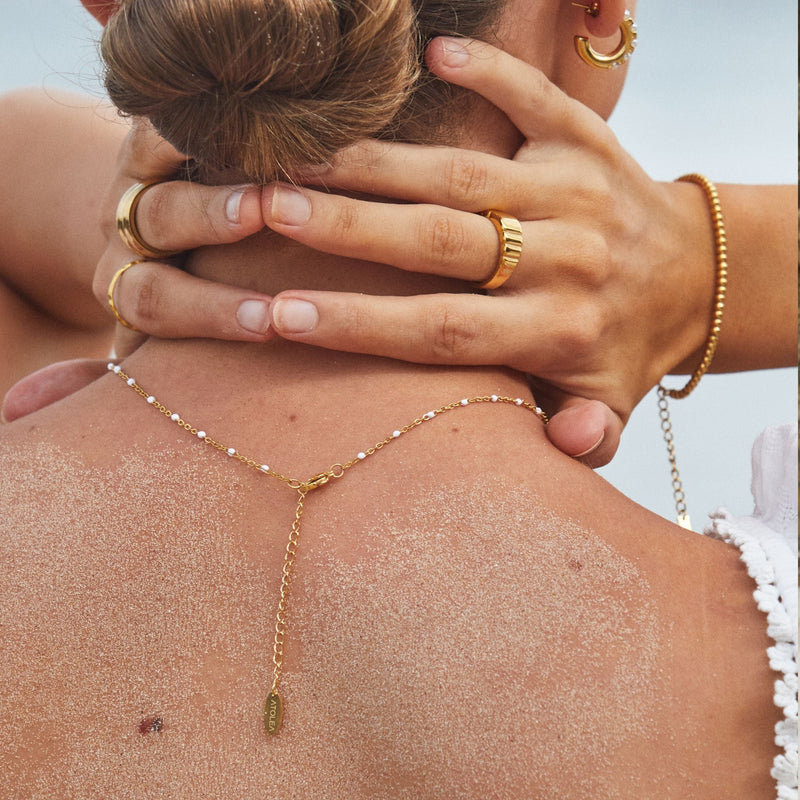 White Beaded Choker